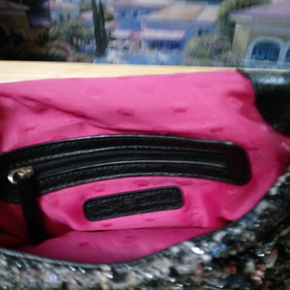 🆕Juicy Couture Traveler Flap Crossbody Bag.🎒Wide Zip Pocket,Tweed&Leather. - Picture 6 of 12